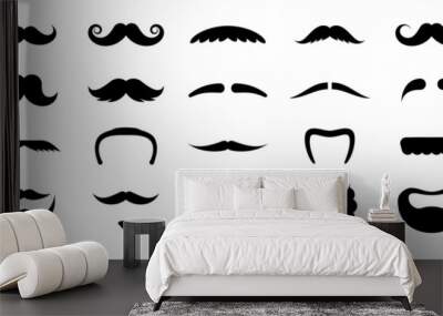 vector of a mustache and beard Wall mural