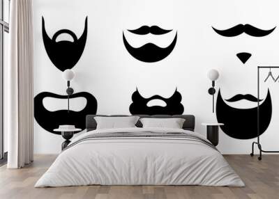 vector of a mustache and beard Wall mural