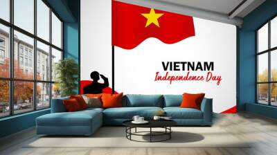 vietnam independence day vector illustration background. it is suitable for card, banner, or poster Wall mural