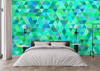 Green blue triangle mosaic vector background design Wall mural