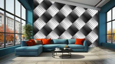 Monochrome diagonal square pattern background - black and white abstract vector graphic design from squares Wall mural