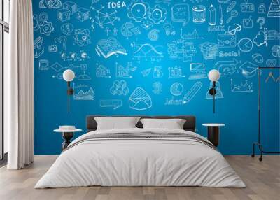 app development concept with doodle design style Wall mural