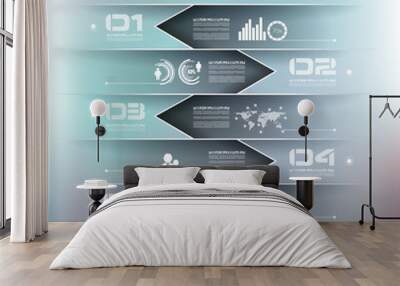 Blurred Infographic design template Wall mural