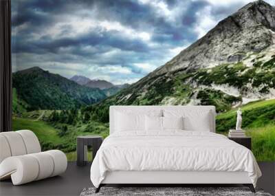 breathtaking panorama of italian's dolomiti mountains Wall mural