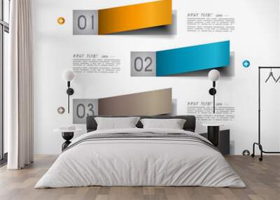 infographic design template with paper tags Wall mural