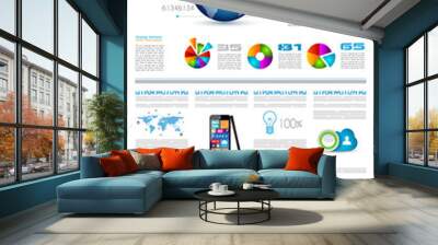 Infographic template design Wall mural