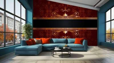 seamless wallpaper with golden decoration Wall mural