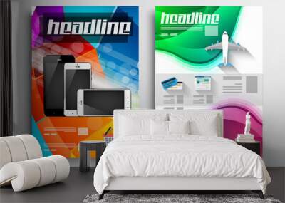 Set of Flyer Design, Web Templates. Brochure Designs Wall mural