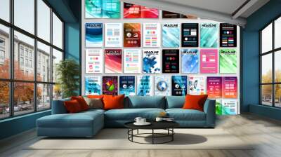 set of flyers, background, infographics, brochures, business cards Wall mural