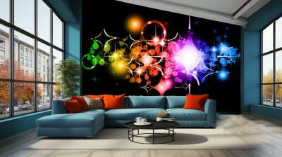 Stars Sparkle Background with Rainbow Gradient Wall mural