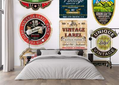 Vintage Labels Collection -Set 6 Wall mural