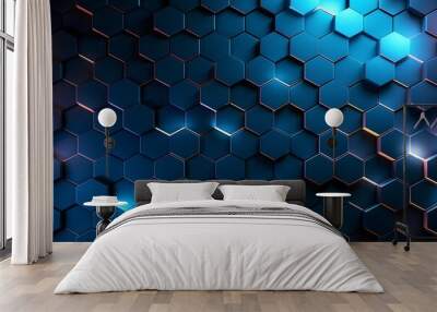 Digital Hexagon Abstract Background Wall mural