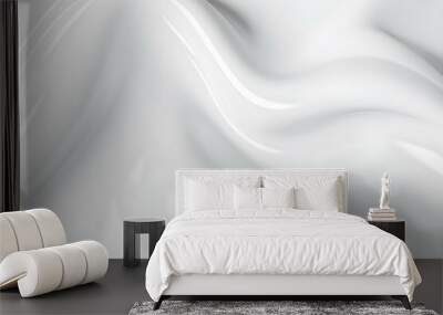 Liquid abstract white background. Smooth glossy texture 3D rendering l. Wall mural