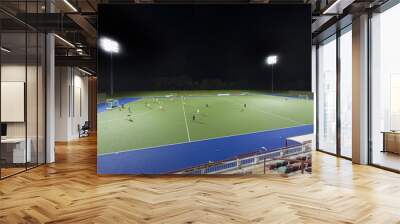 Sports field at night with lights Wall mural