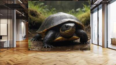 Turtle in a Serene Forest Setting Wall mural