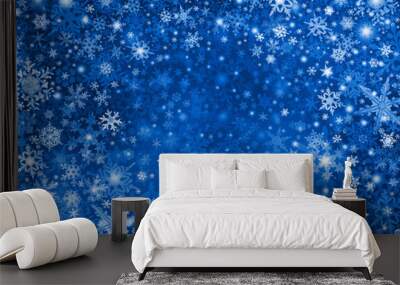 Blue Snow Storm Background Wall mural