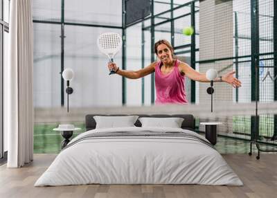 woman playing padel Wall mural