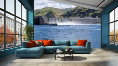 A Panorama of Lower Granite Lake Dam on the Snake River in Washington, USA Wall mural