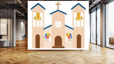 Abstract cute church Wall mural