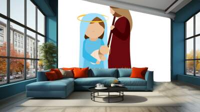 Cute Cartoon Manger Wall mural