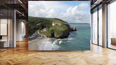 Sandy bay at Llangrannog in Cardigan Wall mural