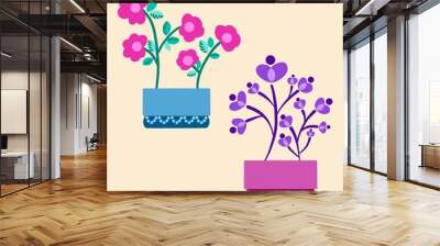 Collection of two flower pots Wall mural