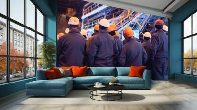 Strike of workers in heavy industry. Wall mural