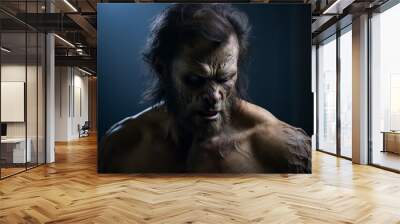 A film still capturing the dramatic moment of a human transforming into a werewolf Wall mural