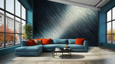 Soft Reflections on Brushed Metal Texture in Close-Up  Wall mural