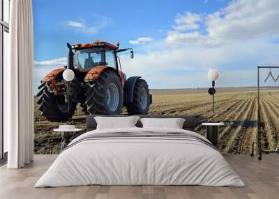 tractor in a field Wall mural