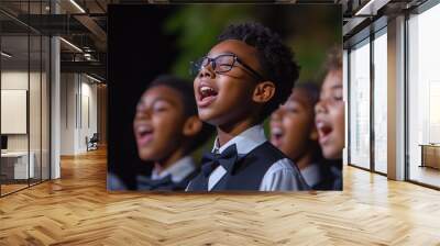 Youth Choir Performing at Community Event in Formal Attire   Wall mural