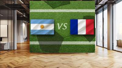 Grass background soccer argentina vs france Wall mural