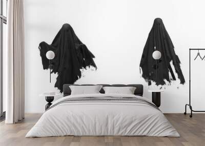 3d render Flying black Ghost on a white background Wall mural