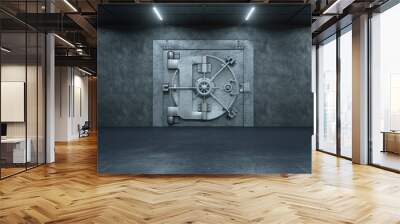 3d render The Vault Door In Bank Wall mural