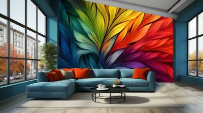 A rainbow-colored gradient arranged in a spiral pattern Wall mural