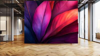 botanical leafs background, beautiful colors Wall mural