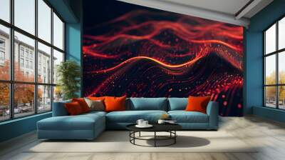 Technology background, black and red , gradient Wall mural