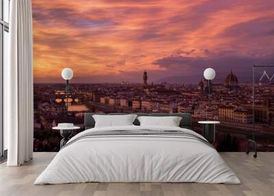 panoramic view of florence at sunset Wall mural