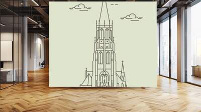 St. Mary's Church in Katowice, Poland. Landmark icon Wall mural