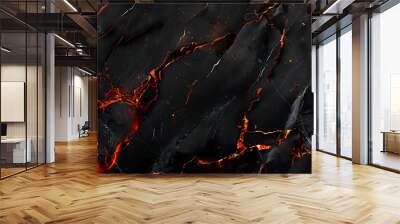 Black Marble Aesthetic Enhanced with Abstract Psychedelic Art Wall mural