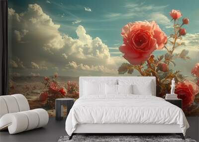 flower ecology concept environment. desert rose. Wall mural