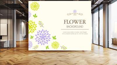 Floral background with frame illustration Wall mural