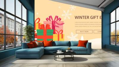 Winter shopping Wall mural