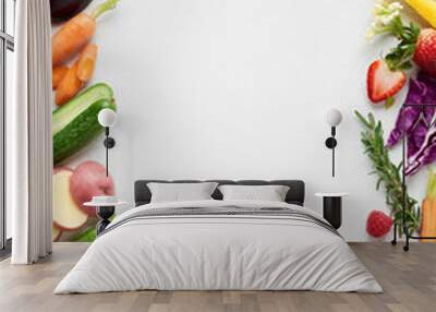 healthy fresh food background raw organic vegetables Wall mural