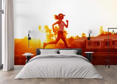 healthy runner training Wall mural