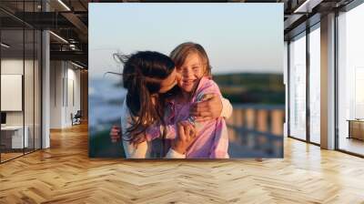 mother daughter love Wall mural