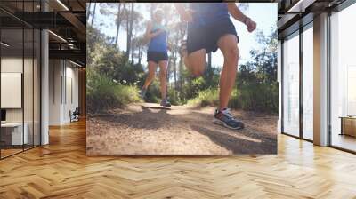 trail running couple Wall mural