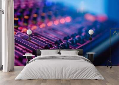 Professional audio mixing console in concert. Wall mural