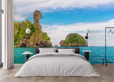 Amazing nature scenic landscape Ko Kai or Chicken island Andaman sea Krabi, Attraction famous landmark tourist travel Phuket Thailand summer holiday vacation, Tourism beautiful destination place Asia Wall mural