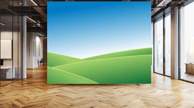 Green field and blue sky Wall mural